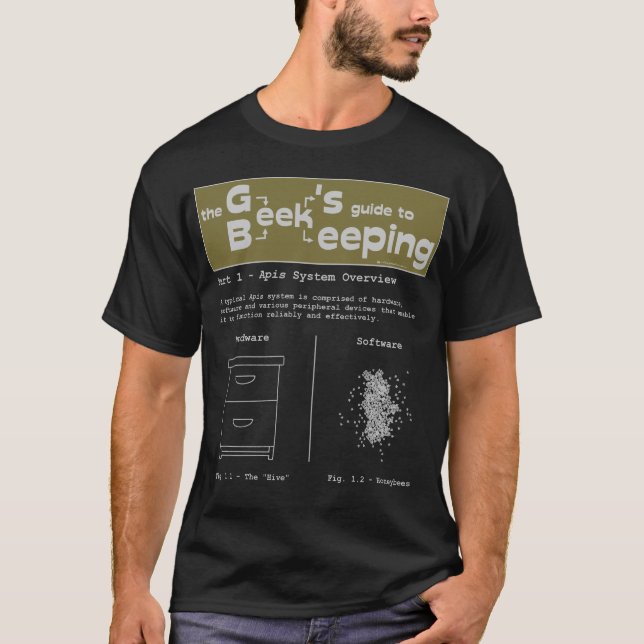 Geek Beekeeping (System Overview) - Black T-shirt (Front)