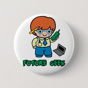 Geek (boy) 6 cm round badge