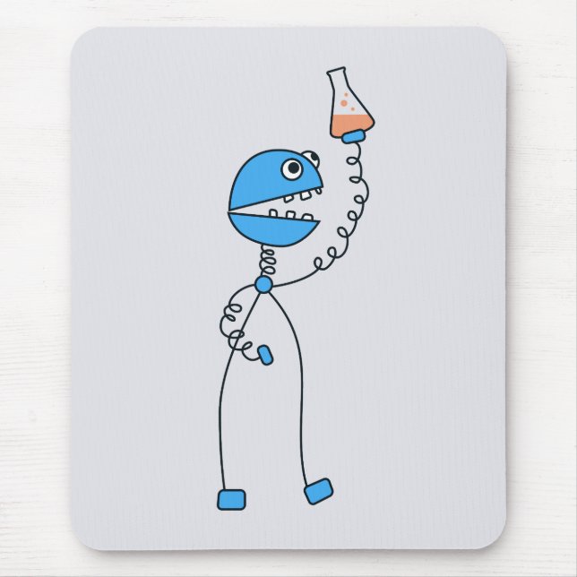 Geek Chemistry Science Funny Robot Mouse Pad (Front)