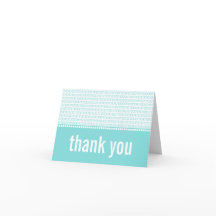 Geek Chic Binary Code Thank You Card, Aqua