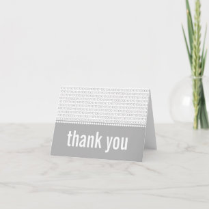 Geek Chic Binary Code Thank You Card, Grey Card