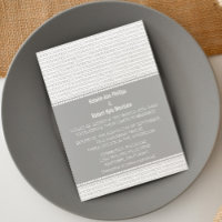 Geek Chic Binary Code Wedding Invitation, Grey