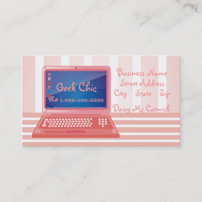 Geek Chic Computer Business Card (Front)