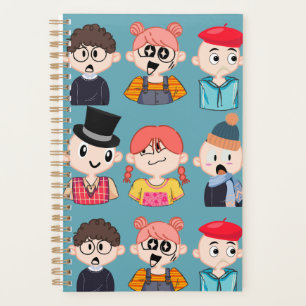 Geek Chic Daily Planner, Cute Cartoon School Planner