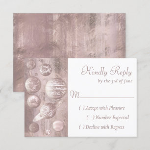 Geek Chic Wedding   Copper Rose Gold Shiny RSVP Card