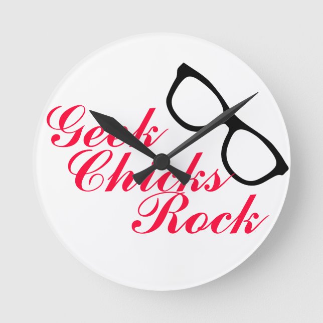 'Geek Chicks Rock' Clock (Front)