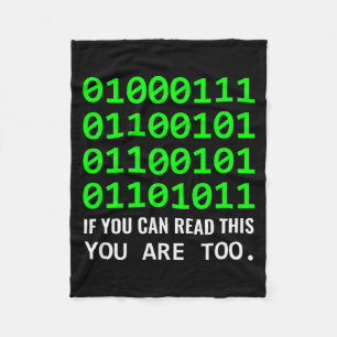 Geek Computer Binary Code Software Developer Fleece Blanket