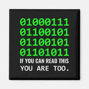 Geek Computer Binary Code Software Developer Magnet