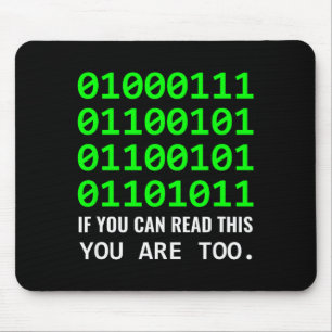 Geek Computer Binary Code Software Developer Mouse Pad