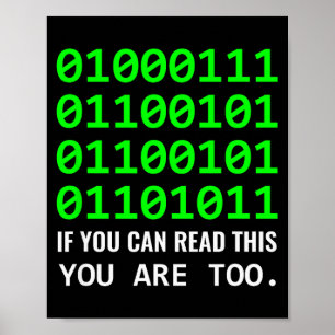 Geek Computer Binary Code Software Developer  Poster