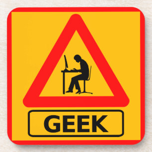 Geek Computer Nerd Working Desk Coaster