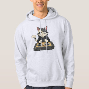 Geek gamer cat with glasses hoodie