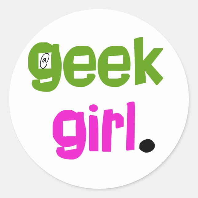 Geek Girl Classic Round Sticker (Front)