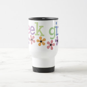 Geek Girl Daisies Travel Mug