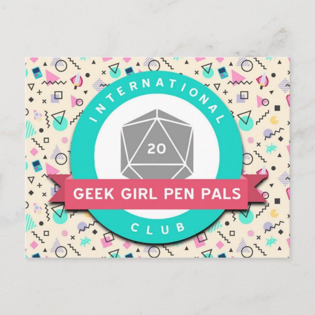Geek Girl Pen Pals logo postcard (Front)