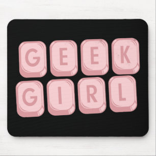 Geek Girl Pink Keyboard Mousepad