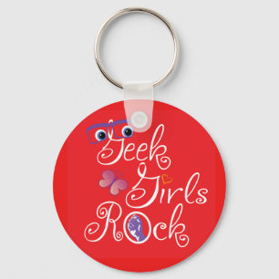 Geek Girls Rock Key Ring