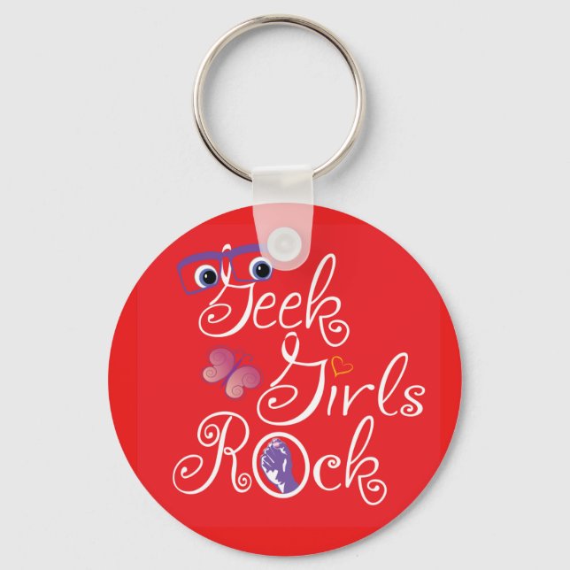 Geek Girls Rock Key Ring (Front)