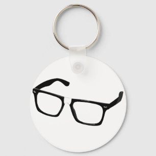 Geek glasses key ring