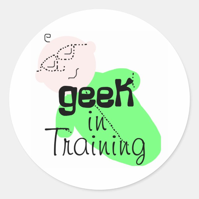 Geek in Training Classic Round Sticker (Front)