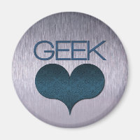 Geek Love (Heart) Magnet, Dark Blue