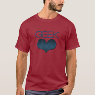 Geek Love (Heart) Men's Dark Tee, Dark Blue T-Shirt