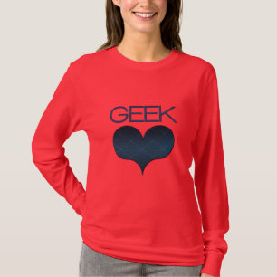 Geek Love (Heart) Women's Dark Tee, Dark Blue T-Shirt