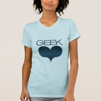 Geek Love (Heart) Women's Light Tee, Dark Blue