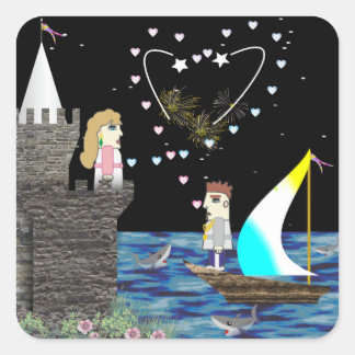 Geek Love Old Game School Custom Square Sticker