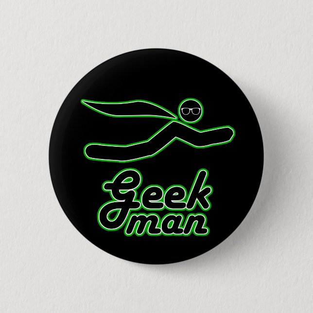 Geek Man 6 Cm Round Badge (Front)