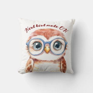 Geek Nerd Bird  Cushion