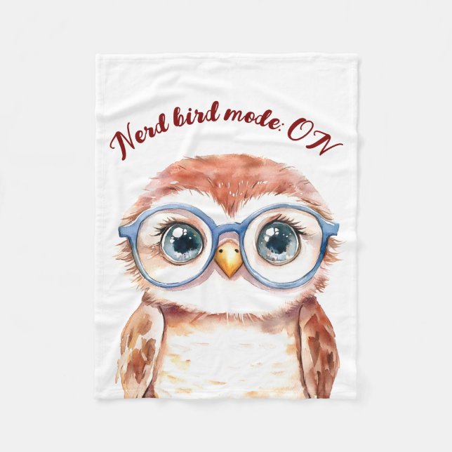 Geek Nerd Bird  Fleece Blanket (Front)