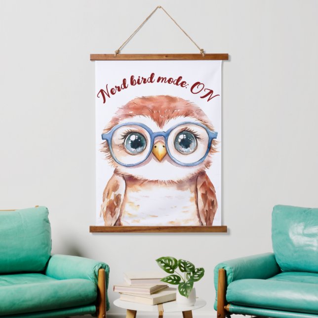 Geek Nerd Bird  Hanging Tapestry (Living Room)