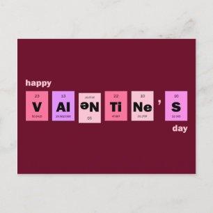 Geek Nerd Science Happy Valentine's Day Holiday Postcard