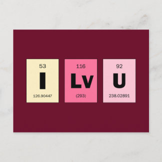 Geek Nerd Science I Love You Postcard