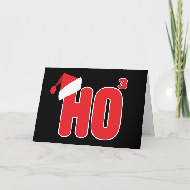 Geek Nerdy Christmas Ho x3 Humour Holiday Card (Front)