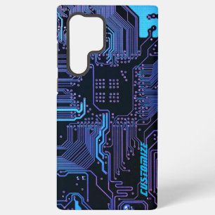 Geek Out Custom PCB Blue Electronic Circuit Board Samsung Galaxy Case