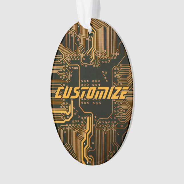 Geek Out Custom PCB Orange Circuit Board Ornament (Front)