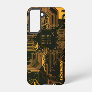 Geek Out Custom PCB Orange Circuit Board Samsung Galaxy Case