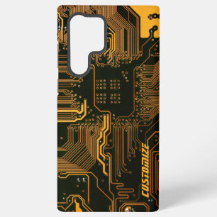 Geek Out Custom PCB Orange Circuit Board Samsung Galaxy Case