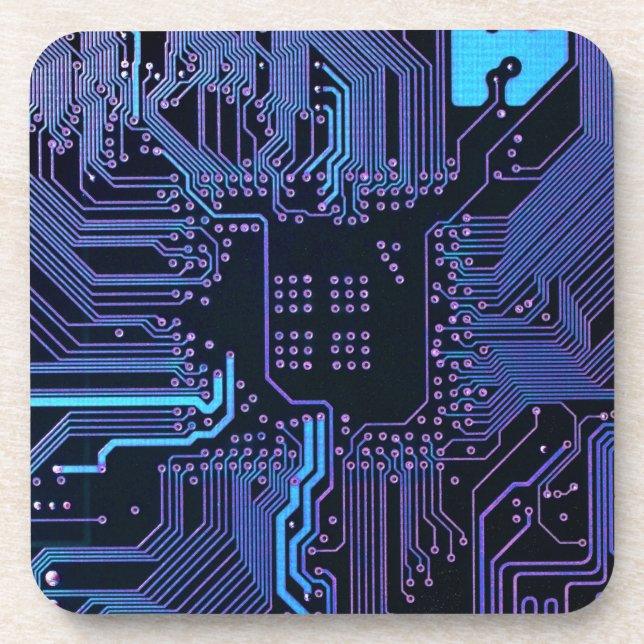 Geek Out Nerd PCB Blue Electronic Circuit Board  Coaster (Front)