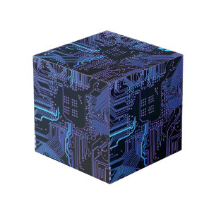 Geek Out Nerd PCB Blue Electronic Circuit Board  Cube