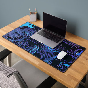 Geek Out Nerd PCB Blue Electronic Circuit Board  Desk Mat