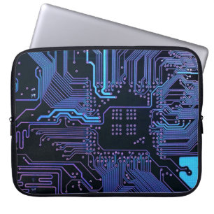 Geek Out Nerd PCB Blue Electronic Circuit Board  Laptop Sleeve