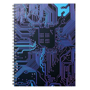 Geek Out Nerd PCB Blue Electronic Circuit Board  Notebook