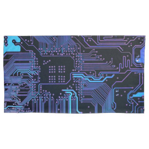 Geek Out Nerd PCB Blue Electronic Circuit Board  Pillowcase