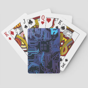 Geek Out Nerd PCB Blue Electronic Circuit Board Playing Cards