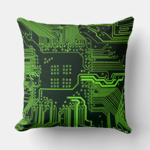 Geek Out Nerd PCB Green Electronic Circuit Board Cushion