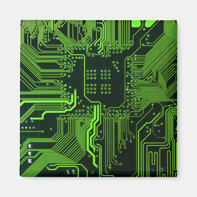 Geek Out Nerd PCB Green Electronic Circuit Board  Magnet (Front)