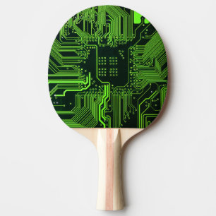 Geek Out Nerd PCB Green Electronic Circuit Board Ping Pong Paddle